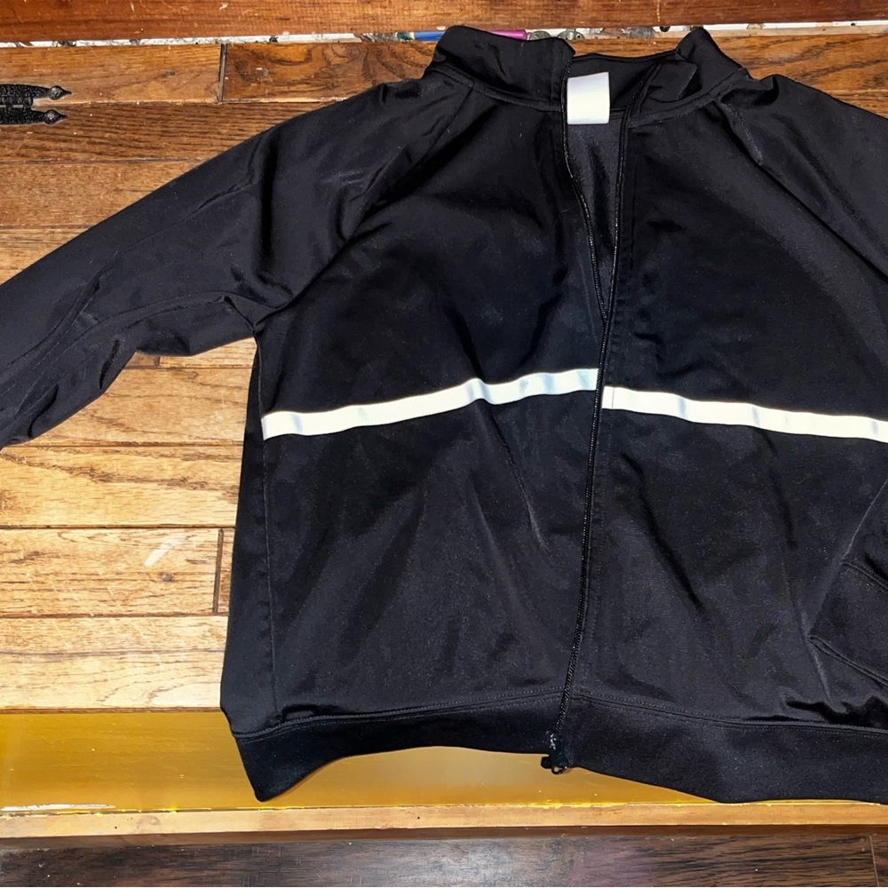 Athletic Works Kids Jacket - Black with White Stripe